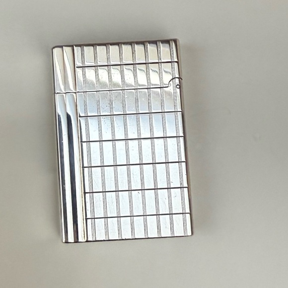 ST Dupont Ligne Silver Plated & Rectangles Design Lighter - Picture 3 of 11